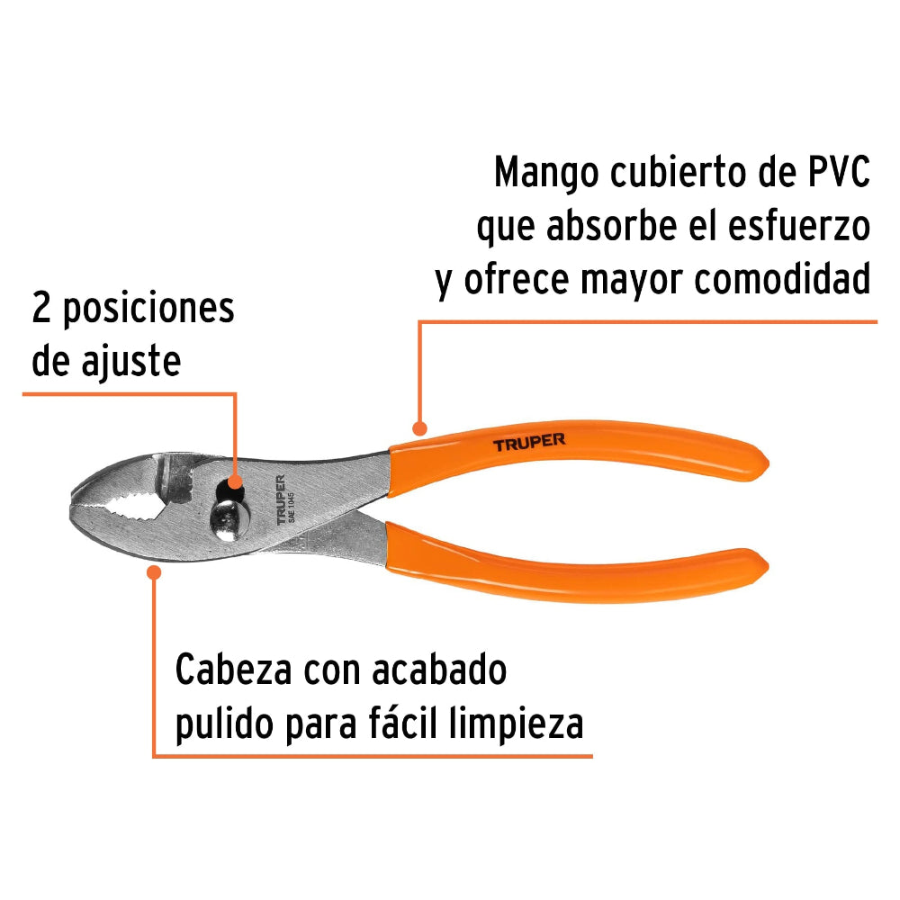 PINZA DE CHOFER 8" MANGO DE VINIL MCA TRUPER MECANICA