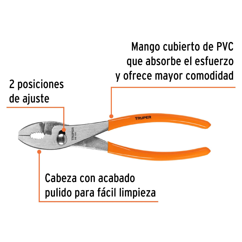 PINZA DE CHOFER 10" MANGO DE VINIL MCA TRUPER MECANICA