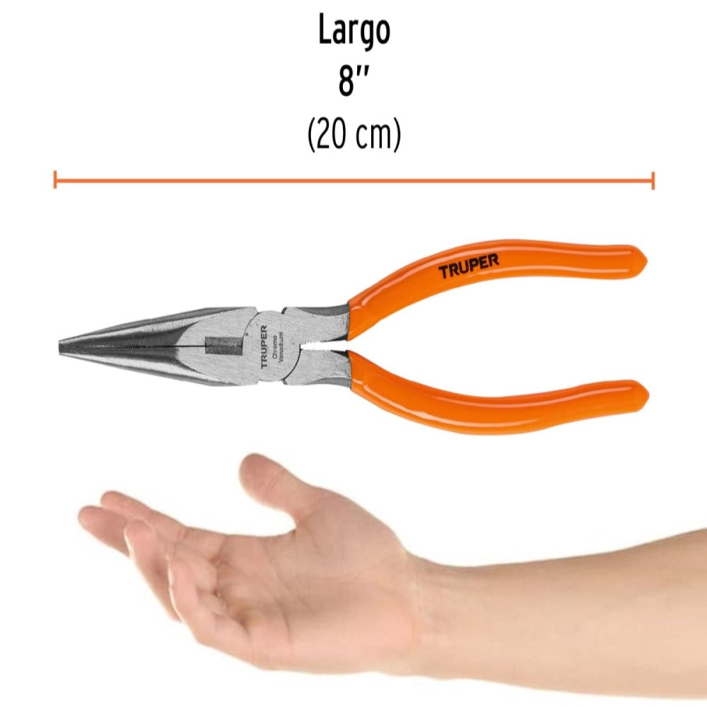 PINZA DE PUNTA Y CORTE 8" MANGO DE PVC TRUPER T203-8