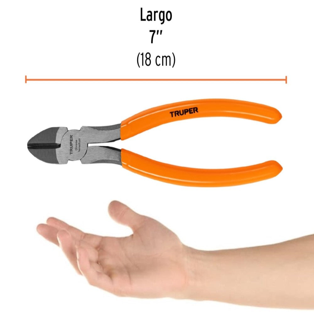 PINZA DE CORTE DIAGONAL 7" MANGO DE PVC TRUPER T202-7