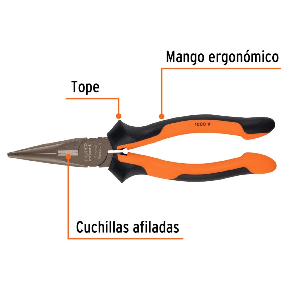 PINZA PUNTA Y CORTE 8" MANGO COMFORT GRIP TRUPER