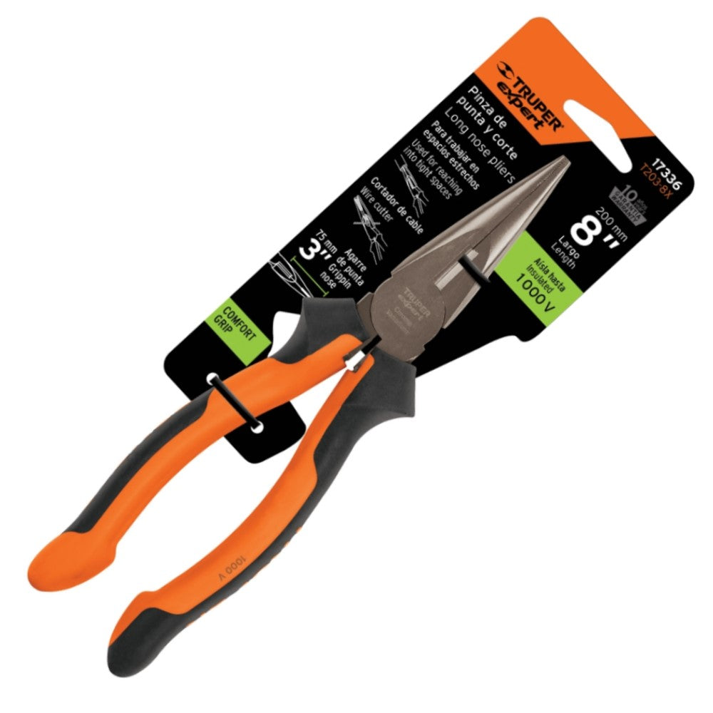 PINZA PUNTA Y CORTE 8" MANGO COMFORT GRIP TRUPER