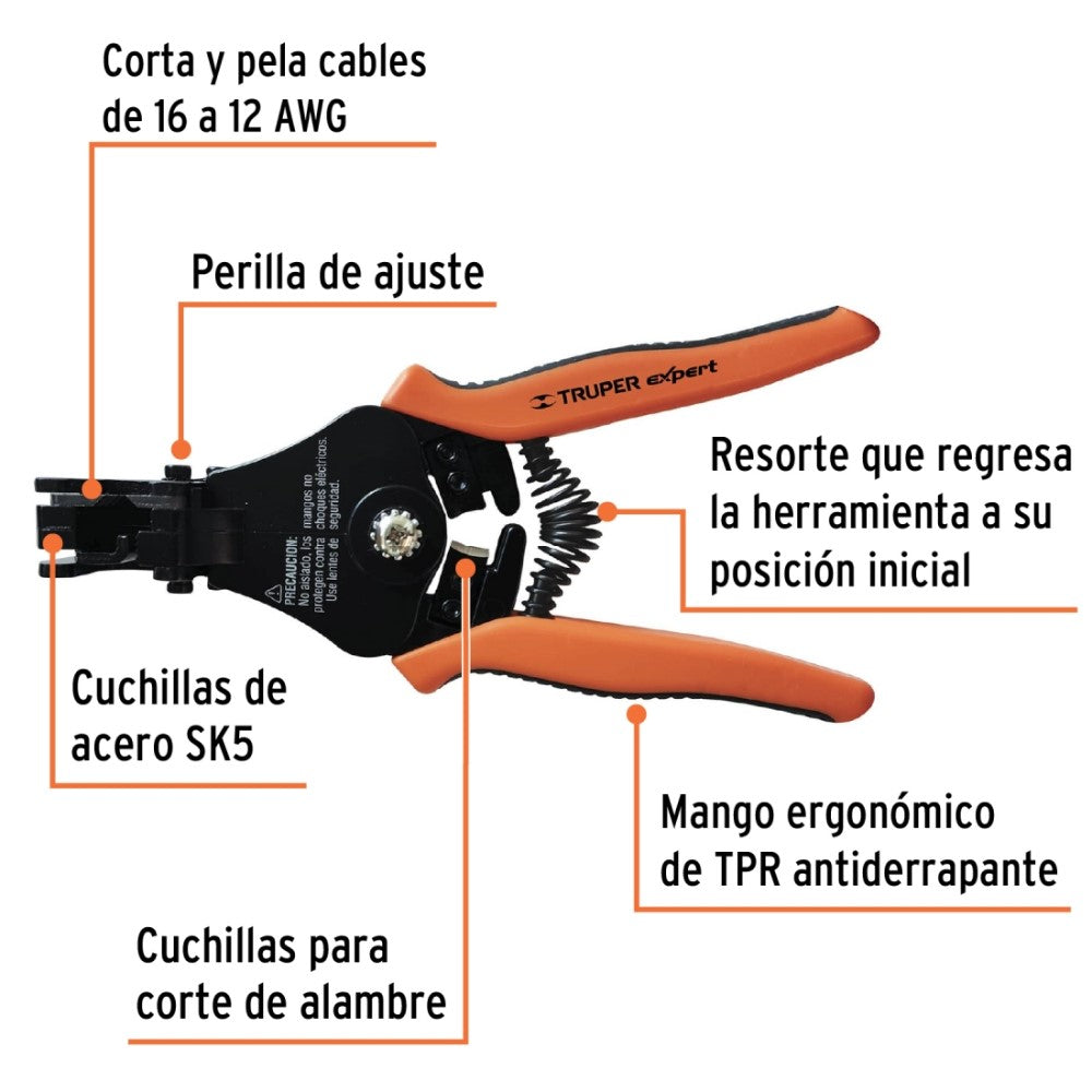 PINZA PELACABLES AUTOMATICA PRECISION PE-CA-X TRUPER HERRAMIENTAS