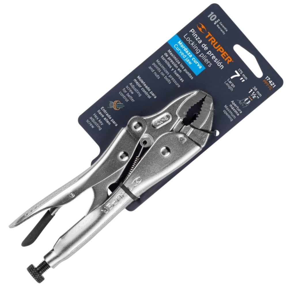 PINZA DE PRESION 7' MORDAZA CURVA TRUPER