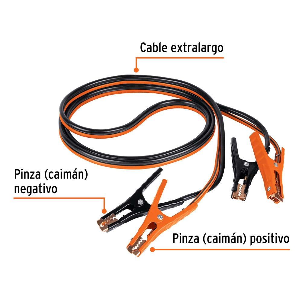 CABLES PASA CORRIENTE CAL. 6 AWG (13MM2) 3.5 MTS. 350A. C/FUNDA CAP-3506T 17544 TRUPER EXPERT