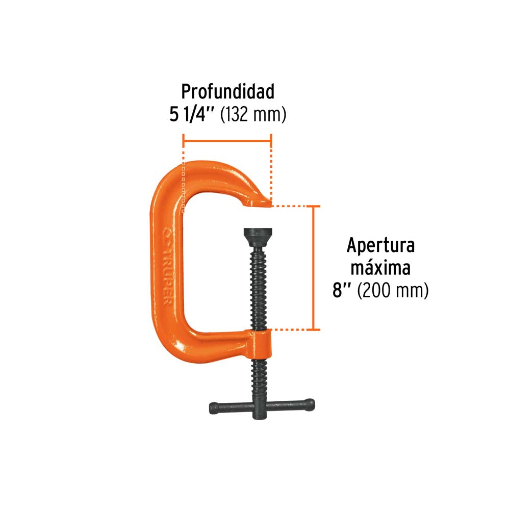 PRENSA 8-1/2" FORJADA EN ACERO MCA TRUPER MECANICA