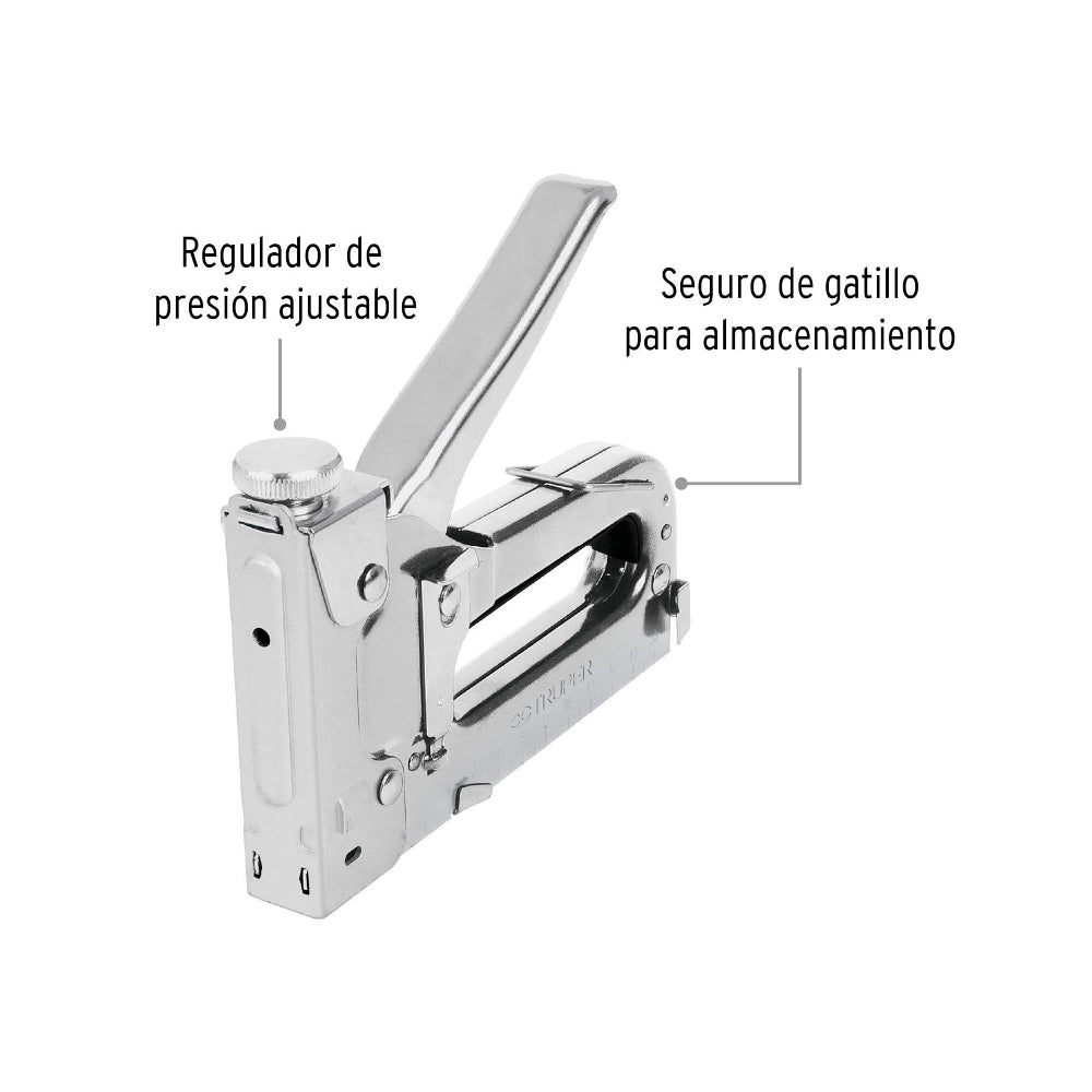 ENGRAPADORA TIPO PISTOLA PARA "5/16" 3/8" CON 200 GRAPAS MCA TRUPER CARPINTERIA
