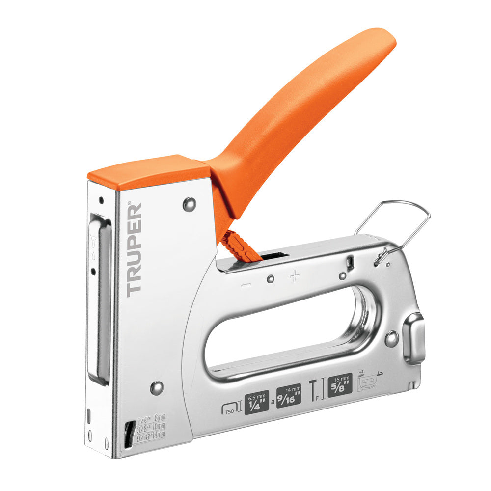 ENGRAPADORA TIPO PISTOLA PARA GRAPAS DE 1/4 A 9/16" MCA TRUPER CARPINTERIA