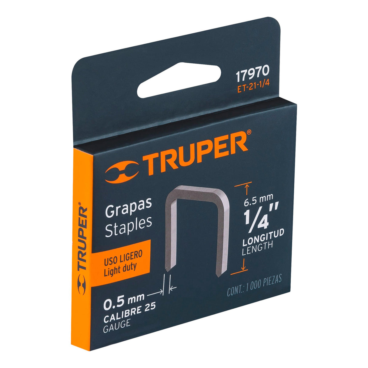 GRAPAS PARA ET-21 1/4" (CAJA 1000PZS) MCA TRUPER