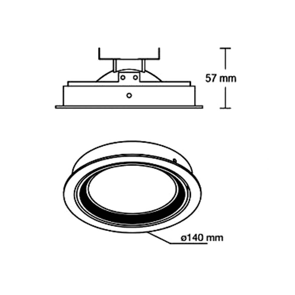 LÁMPARA EMPOTRABLE LED TECNOLITE MODULARE I 17W LUZ SUAVE CÁLIDA BASE G53 ***HAE2025***