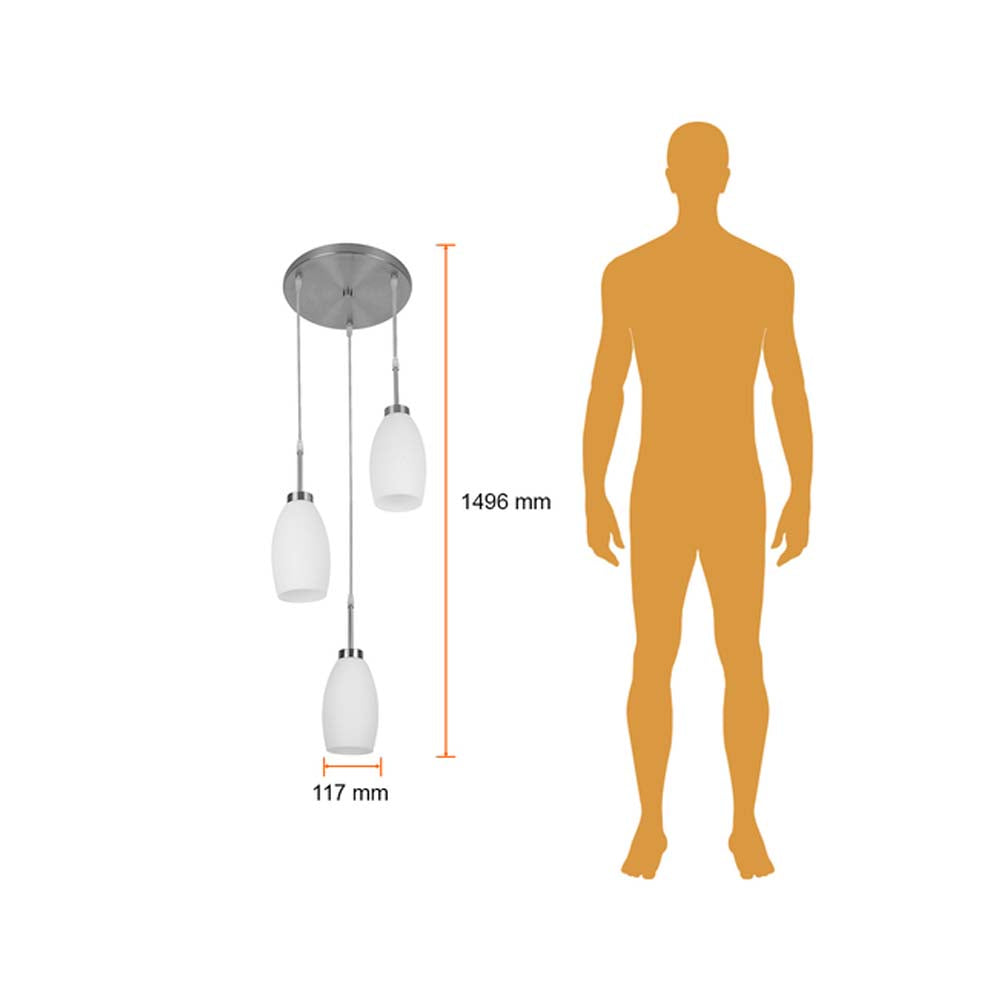 COLGANTE DE CRISTAL TECNOLITE MARUK II 1.49M DE ALTURA 25.5W TRES BASES E27 NO INCLUYE FOCOS