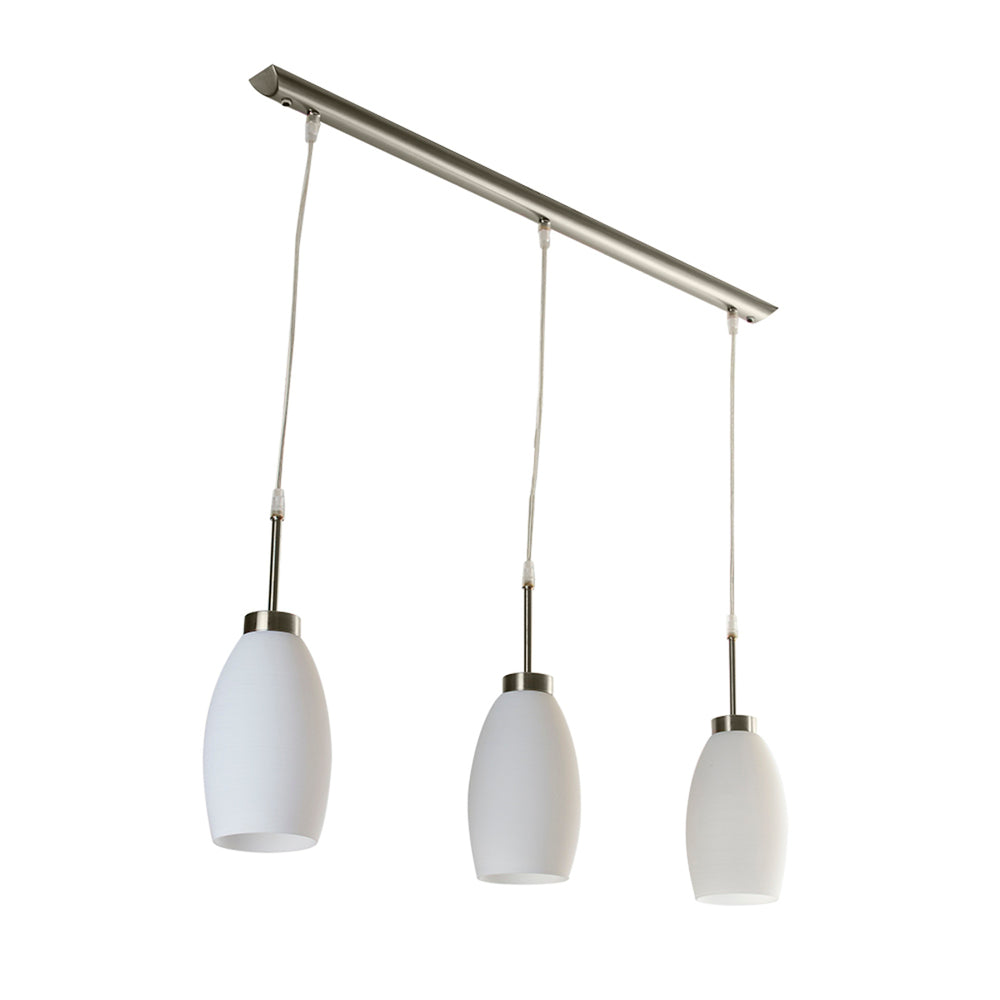 LUMINARIO SUSPENDIDO MARUK III CRISTAL OPALINO ACAB.SATINADO BASE 3XE26 MAX 45W 100-240V TECNOLITE