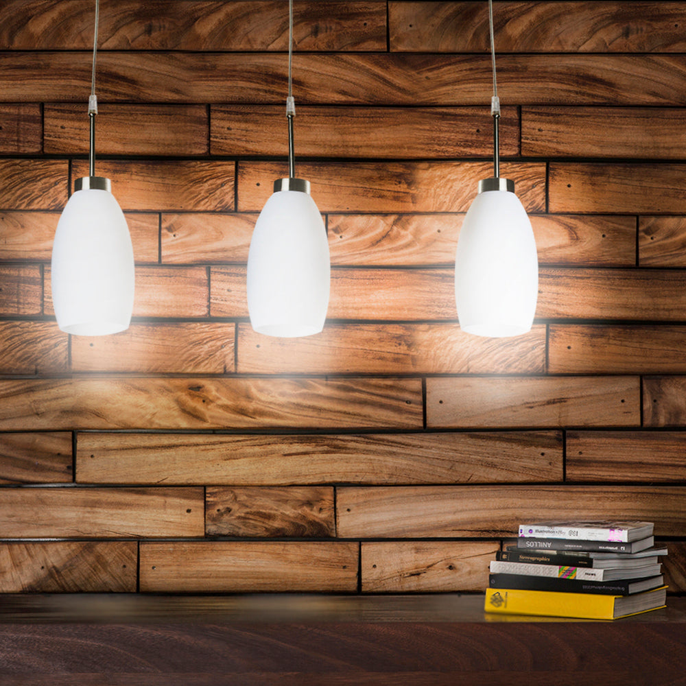 LUMINARIO SUSPENDIDO MARUK III CRISTAL OPALINO ACAB.SATINADO BASE 3XE26 MAX 45W 100-240V TECNOLITE