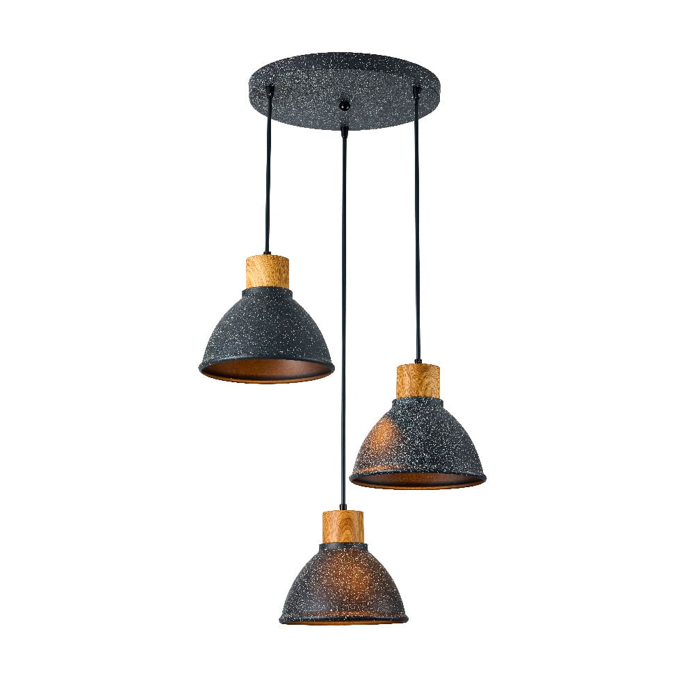 LUMINARIO INT SUSP 3P S/L 100-240V E27 NEGRO