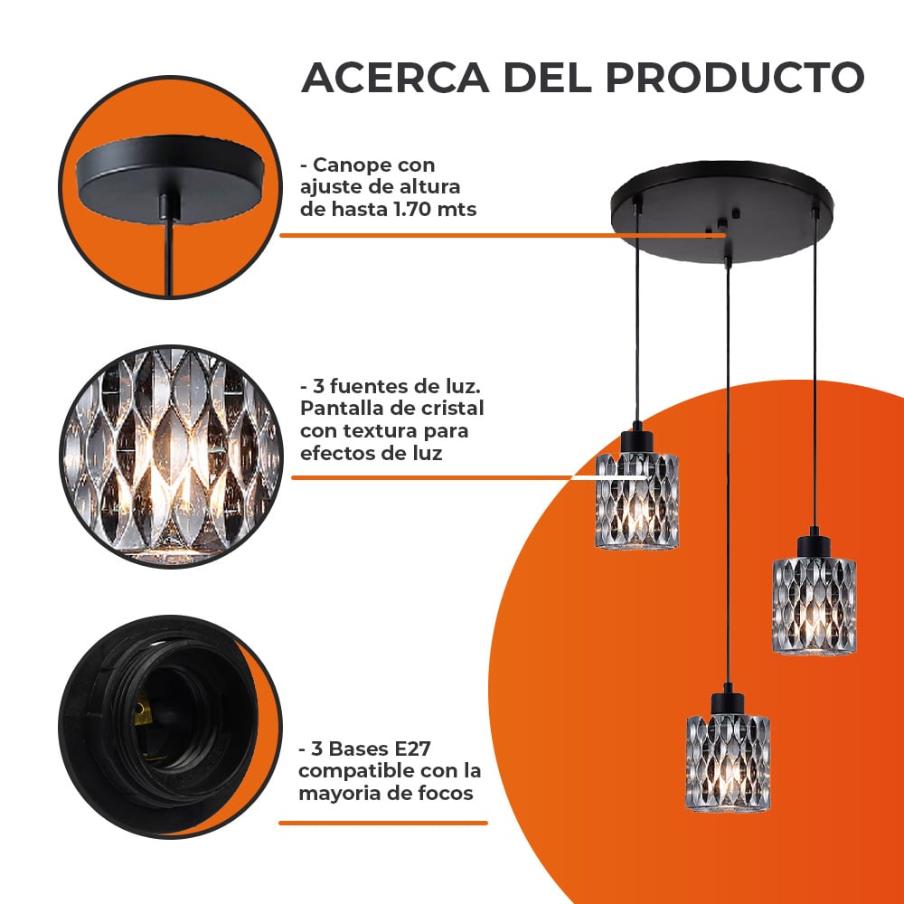 LUM INT S/LAMPARA SUSPENDIDO 100-240V N AURORA II TECNOLITE