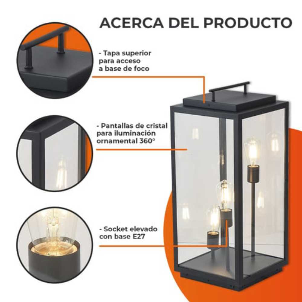 LUM EXT S/LAMPARA SP PISO 127V 3 ENT NGO EGEON II TECNOLITE