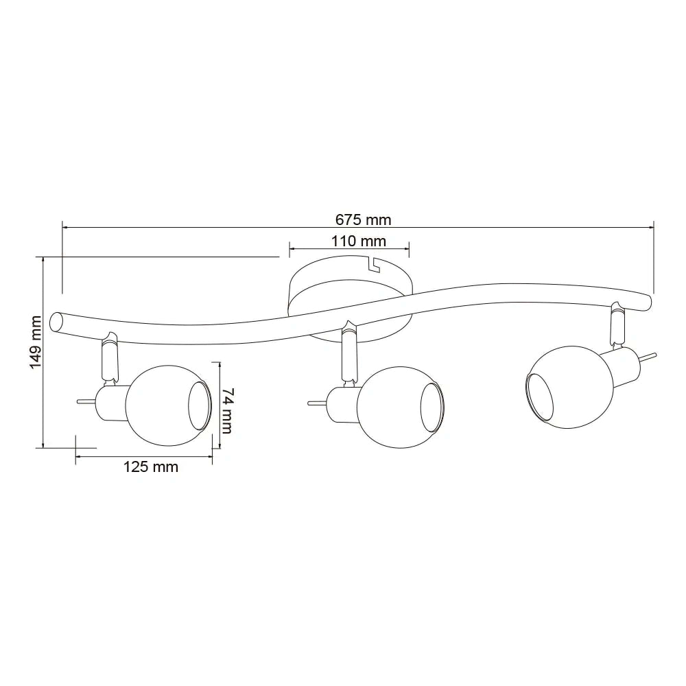 LÁMPARA DE INTERIOR TECNOLITE BALEN I SPOT DE TECHO PARA SOBREPONER TRES BASES G9 DIRIGIBLES NO INCLUYE FOCOS ***TECNOLITE HAE***