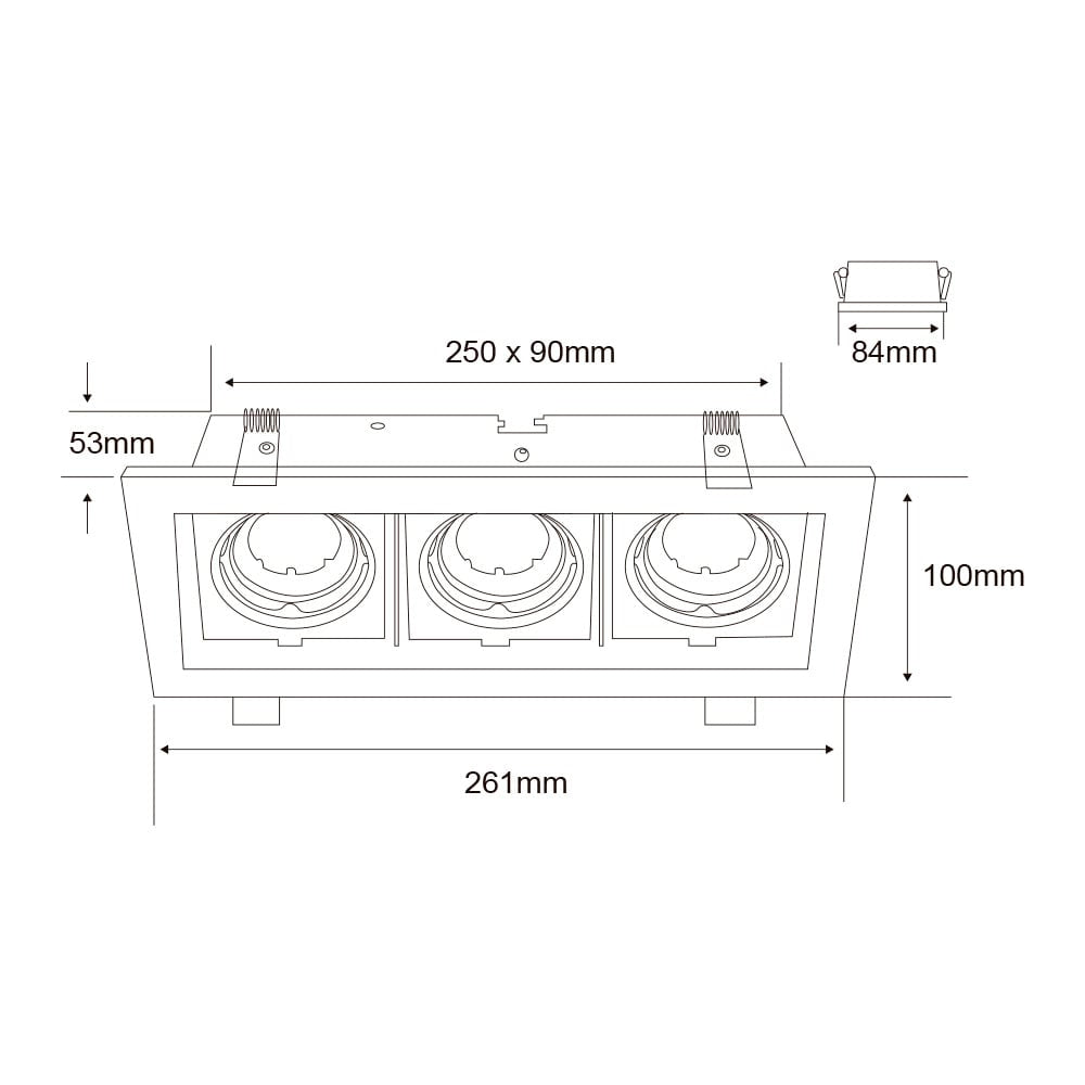 LÁMPARA DE INTERIOR EMPOTRABLE ALICANTE II TECNOLITE BASE GX5.3 DIRIGIBLE BLANCO