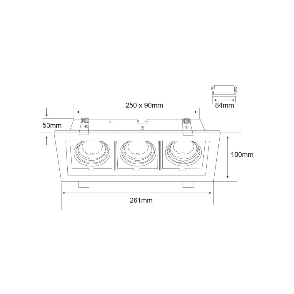 LÁMPARA DE INTERIOR EMPOTRABLE ALICANTE II TECNOLITE BASE GX5.3 DIRIGIBLE SATINADO ***TECNOLITE HAE***