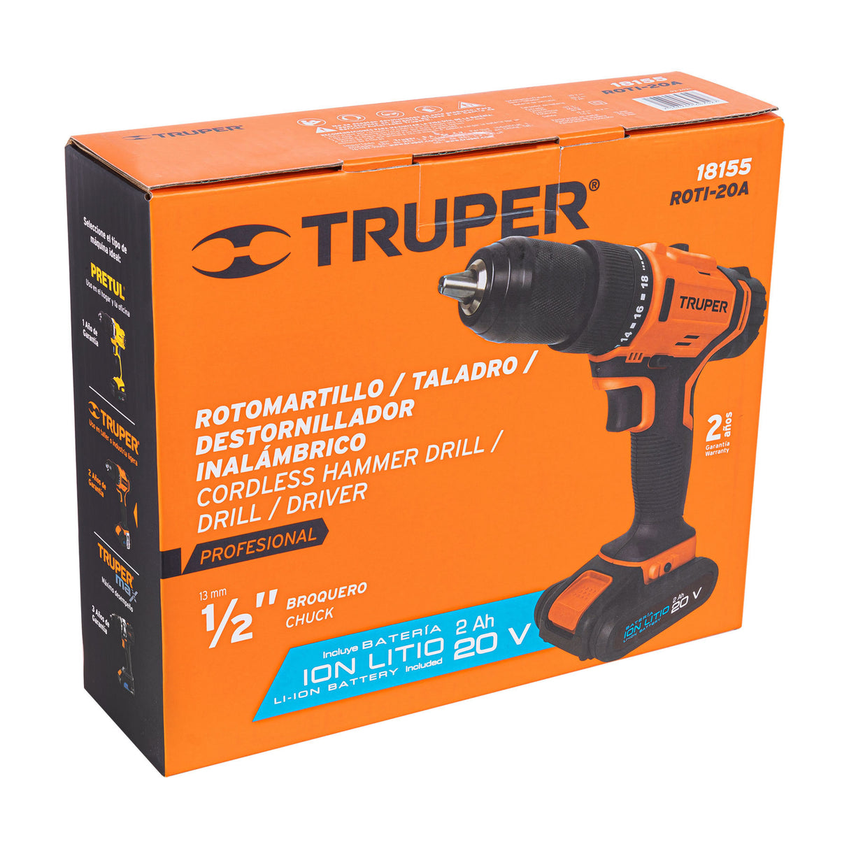 ROTOMARTILLO INALAMBRICO PROFESIONAL 20V. ROTI-20A 18155 TRUPER *** OFRECER RB718A ***