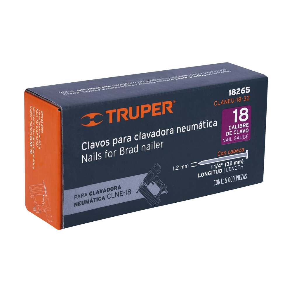CLAVOS PARA CLAVADORA NEUMATICA CLNE-18 32 MM 5000 PZAS