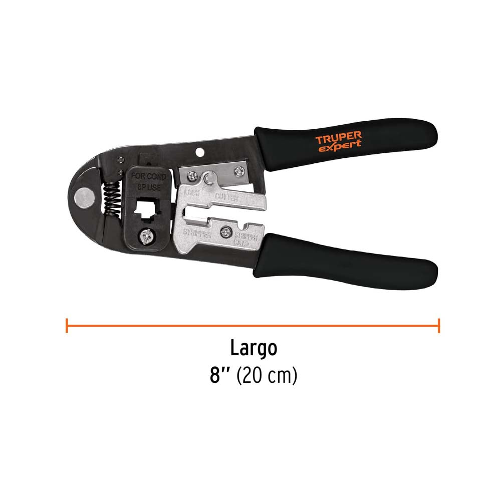 PINZA TELEF. 8 CONTACTOS RJ45 PRJ-45 TRUPER HERRAMIENTAS