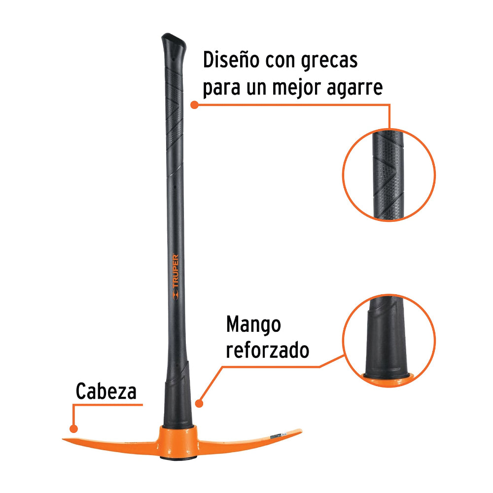 ZAPAPICO CON MANGO FIBRA DE VIDRIO 36" TRUPER CONSTRUCCION