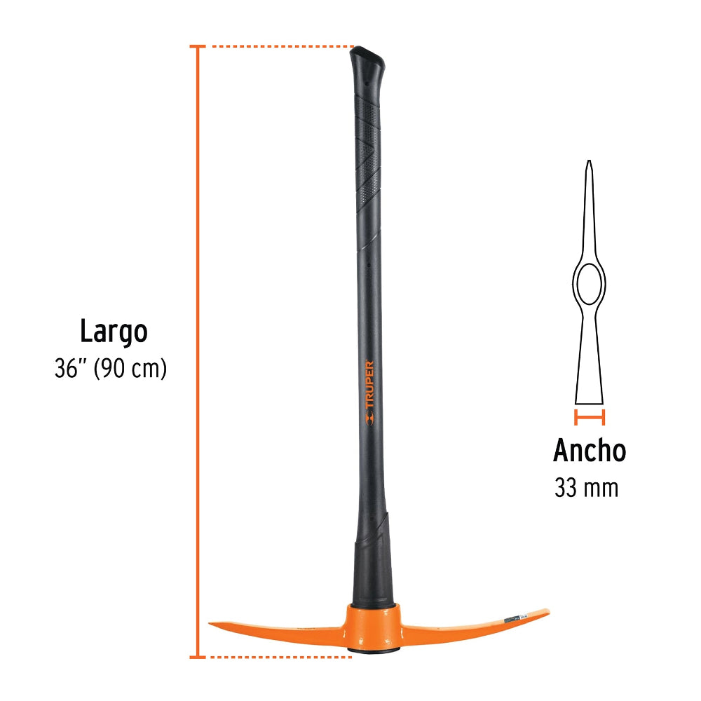 ZAPAPICO CON MANGO FIBRA DE VIDRIO 36" TRUPER CONSTRUCCION