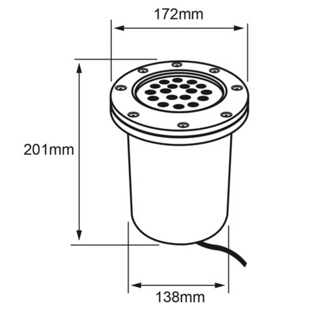 LÁMPARA DE EXTERIOR LED CUENCA V TECNOLITE DE PISO EMPOTRABLE 18W LUZ SUAVE CÁLIDA LED INTEGRADO