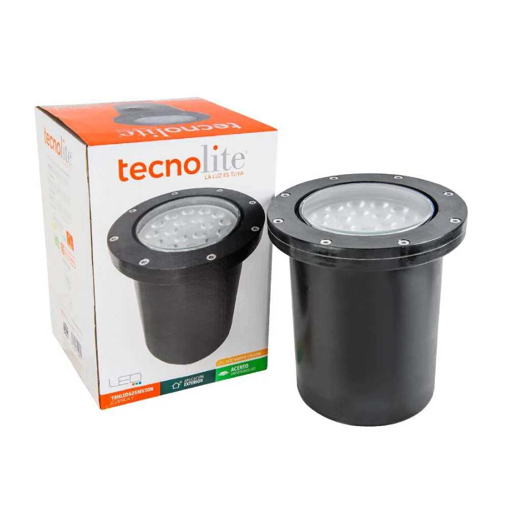 LÁMPARA DE EXTERIOR LED CUENCA V TECNOLITE DE PISO EMPOTRABLE 18W LUZ SUAVE CÁLIDA LED INTEGRADO
