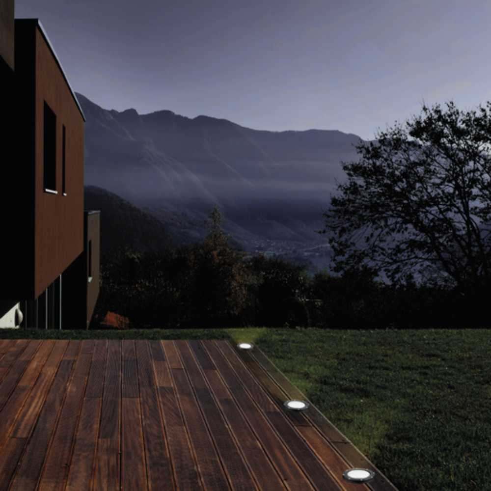 LÁMPARA DE EXTERIOR LED CUENCA V TECNOLITE DE PISO EMPOTRABLE 18W LUZ SUAVE CÁLIDA LED INTEGRADO