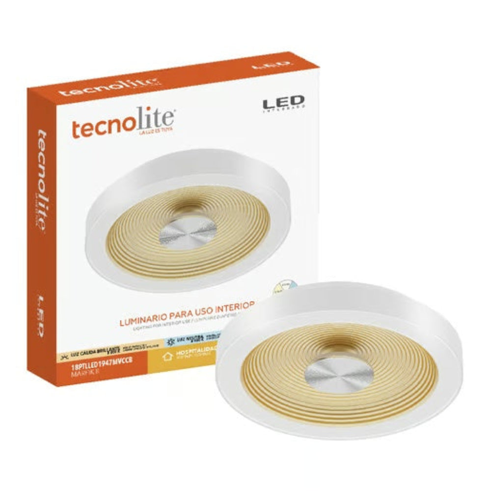 LAMPARA PLAFON LED TECHO 18W LUZ BLANCA AJUSTABLE IP54 IK06 NO ATENUABLE BCO