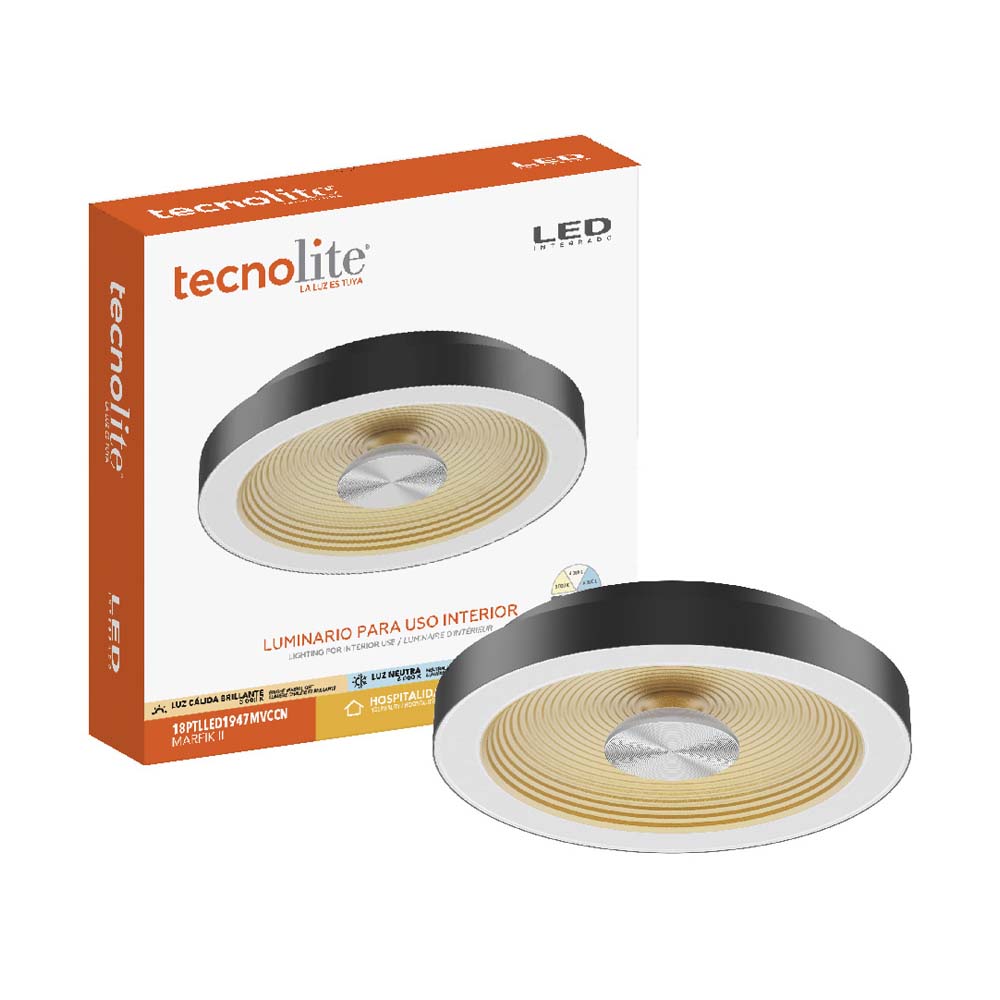 LAMPARA PLAFON LED TECHO 18W LUZ BLANCA AJUSTABLE IP54 IK06 NO ATENUABLE NGO
