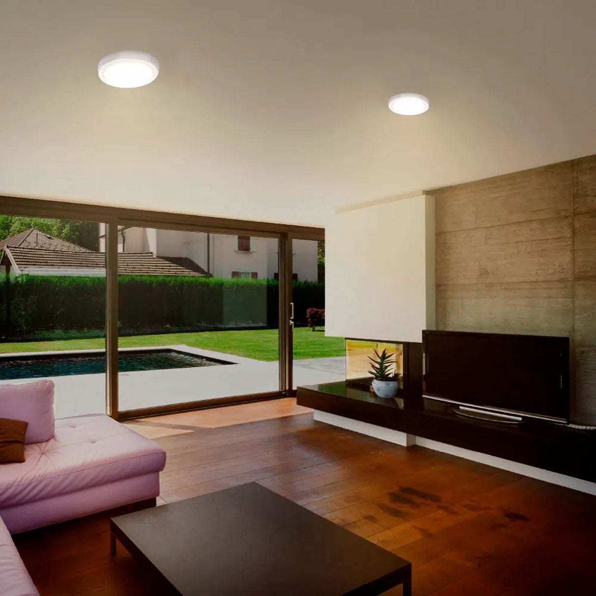 LÁMPARA DE INTERIOR LED ANKAA III TECNOLITE PARA SOBREPONER PLAFÓN 18W LUZ SUAVE CÁLIDA LED INTEGRADO *** OFRECER 86490 ***