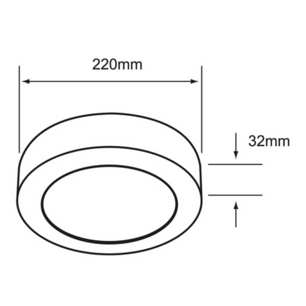LUM LED SOBREPONER REDONDO 18W 3000K 100-240V NEGRO