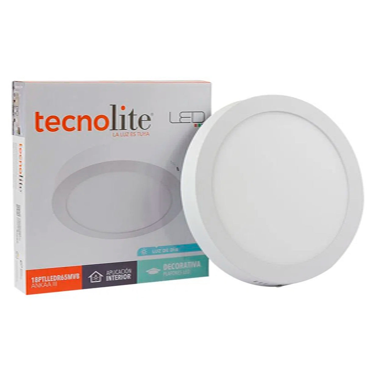 LÁMPARA DE INTERIOR LED ANKAA III TECNOLITE PARA SOBREPONER PLAFÓN 18W LUZ DE DÍA LED INTEGRADOM *** OFRECER 91623 ***