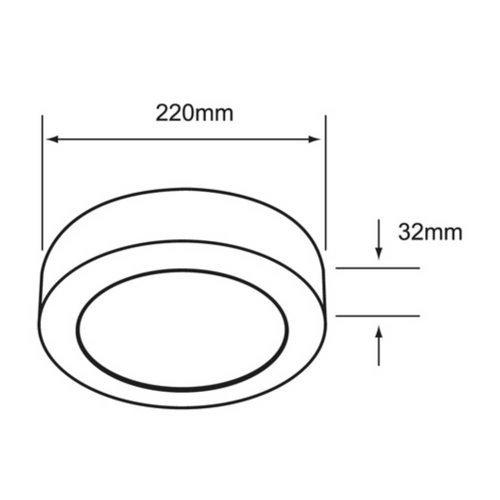 LUM LED SOBREPONER REDONDO 18W 6500K 100-240V NEGRO