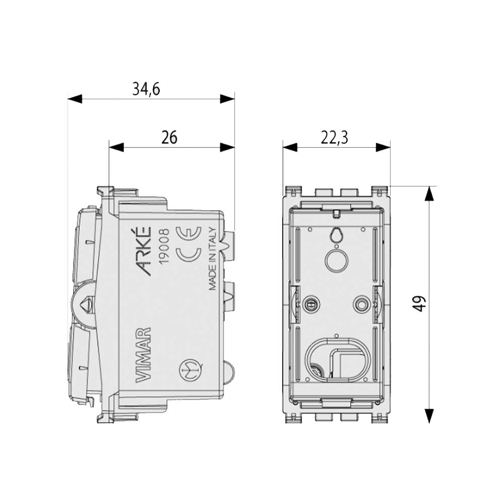 MECANISMO PULSADOR 1P NO 10A 19008.0 ARKE