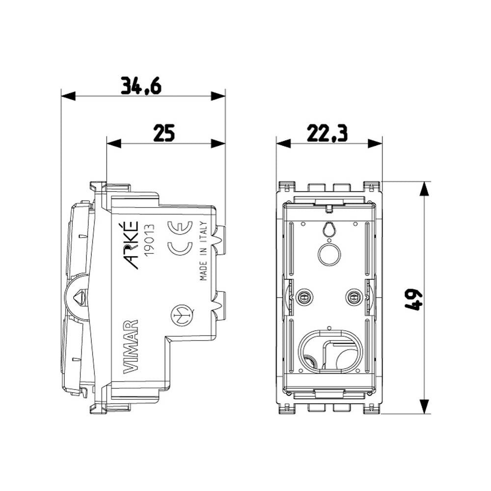 MECANISMO VIMAR ARKE PARA APAGADOR CRUZADO 1 MODULO 1 POLO