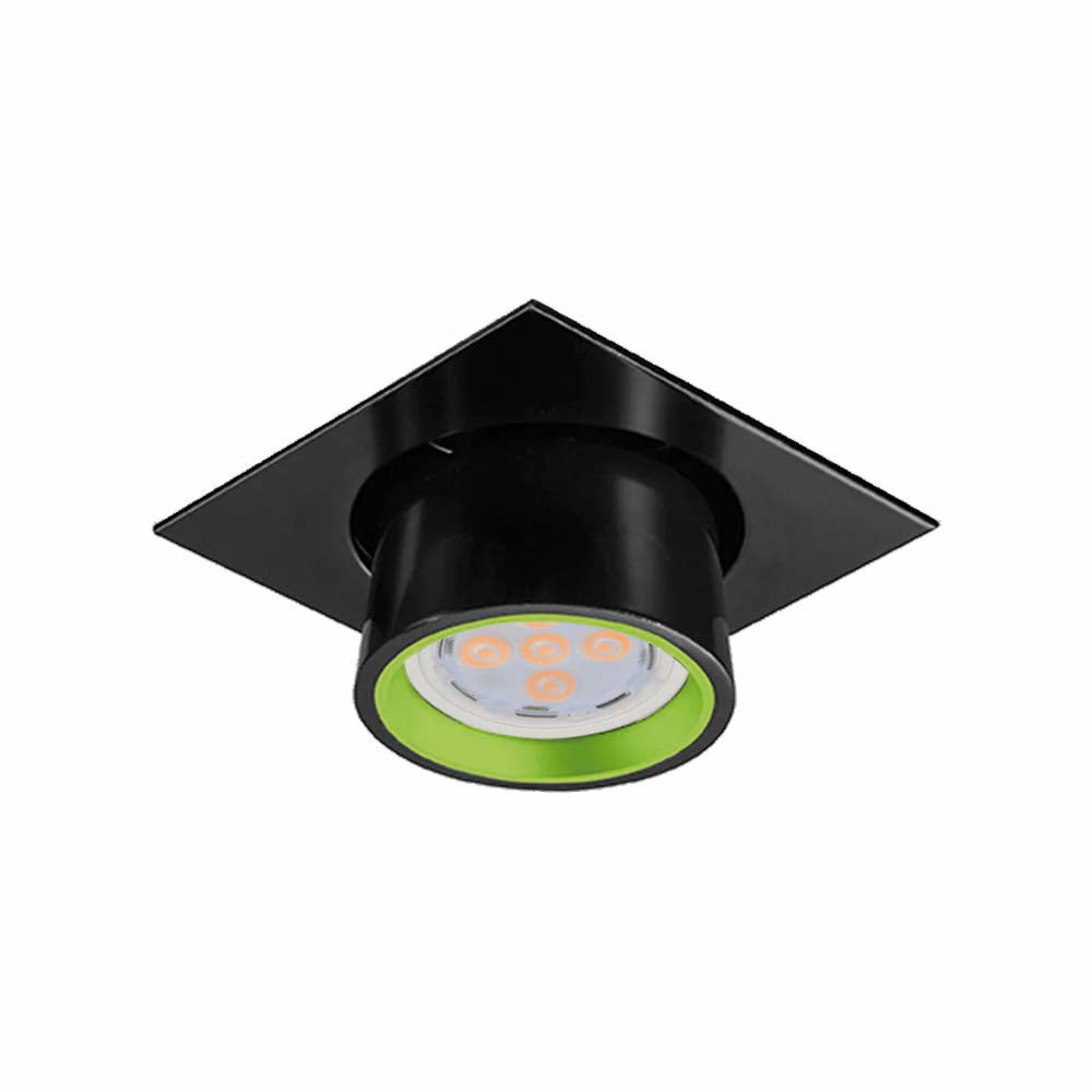 KIT DE 2 LUMINARIAS ZOE PARA EMPOTRAR EN TECHO BOTE DE 3 PULGADAS BASE GU5.3 FOCO MR16 COLOR NEGRO ESTEVEZ