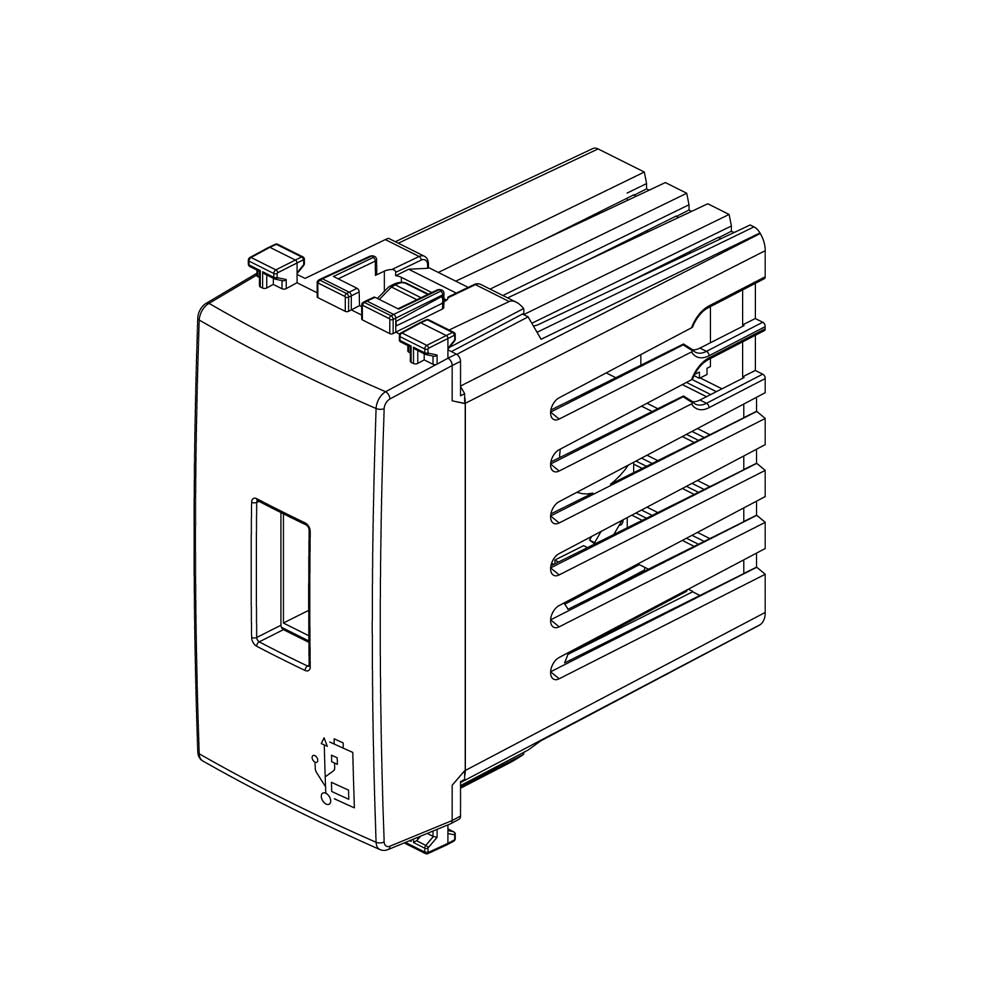 UNIDAD ALIMENTACION USB 5V. 1.5A. 1 MOD. 120-240V. METAL ARKE VIMAR