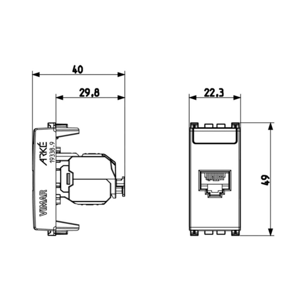 TOMA RJ45 NETSAFE CAT5E UTP METAL MCA ARKE