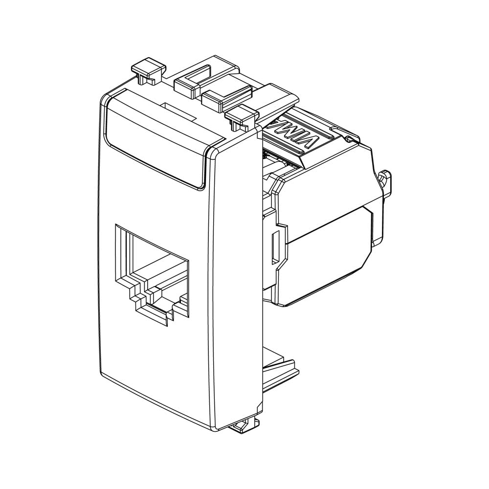 TOMAR RJ45 1 MOD. CON CONECTER NETSAFE CAT.6 BLINDADA METAL ARKE VIMAR