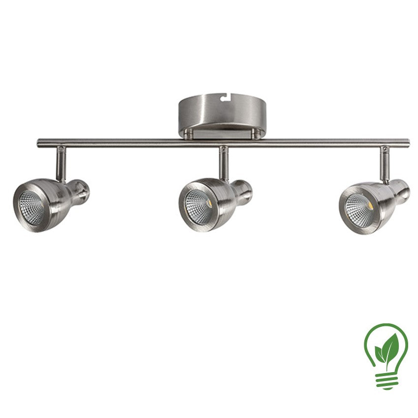 LUMINARIA SOBRE PONER MOLINA RIEL 3 LUCES LED 17W 120V LUZ CALIDA NIQUEL ESTEVEZ ***HAE2025***