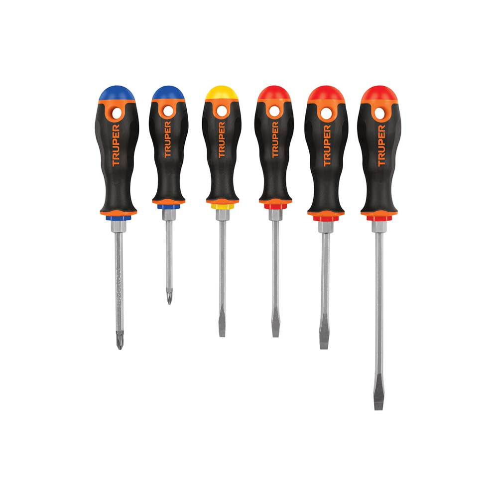 JUEGO DE 6 DESARMADORES MANGO COMFORT GRIP DTJ-6B TRUPER