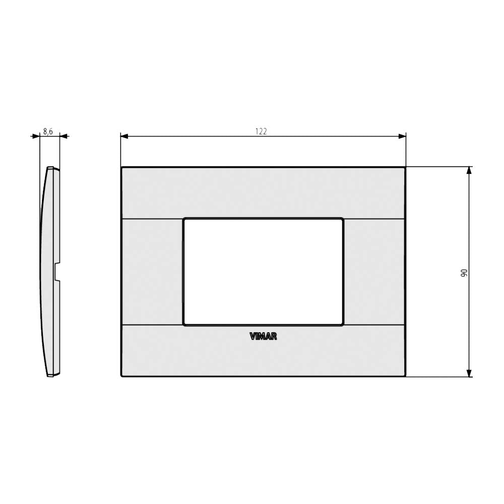 PLACA CLASSIC 3MOD.TECNOPOLIMERO METAL MCA ARKE