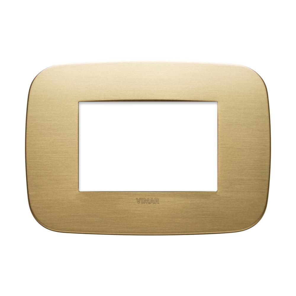 PLACA 3 MOD. ROUND METAL LATON CEPILLADO ARKE VIMAR
