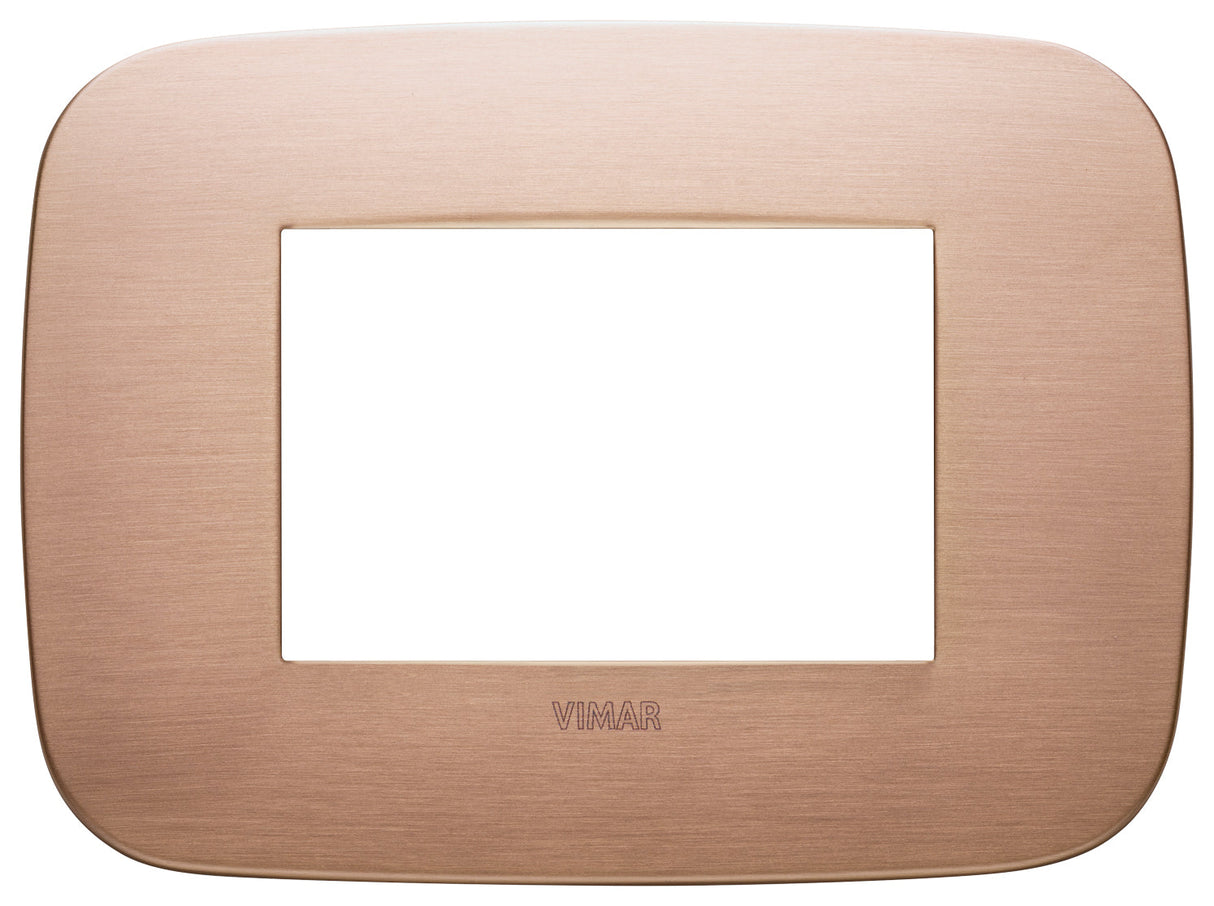PLACA 3 MOD. ROUND METAL COBRE CEPILLADO ARKE VIMAR