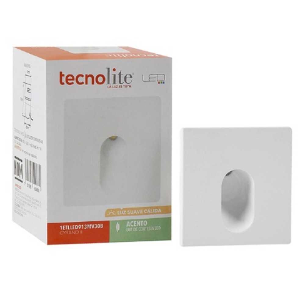 LÁMPARA DE INTERIOR EMPOTRABLE LED CYNARO II TECNOLITE 1W LUZ SUAVE CÁLIDA