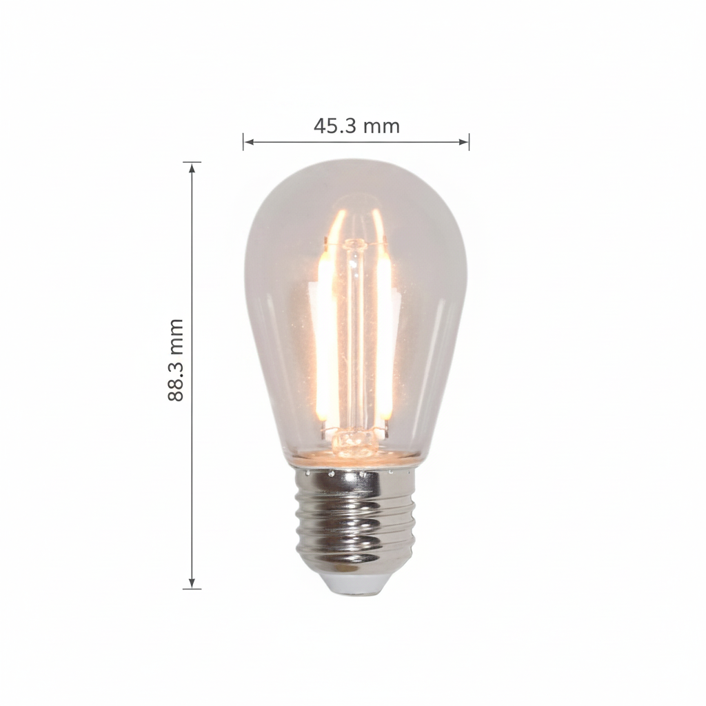 FOCO S14 360 FILAMENTO LED 1 W BASE E27 LUZ CALIDA SUAVE 12 V NO ATENUABLE